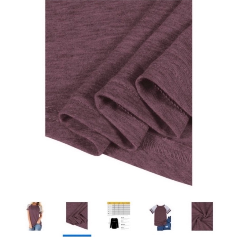 2 NWT/1 EUC Short Sleeve Solid/Striped Tees (Light Blue & Burgundy) - size S&M - Picture 12 of 16